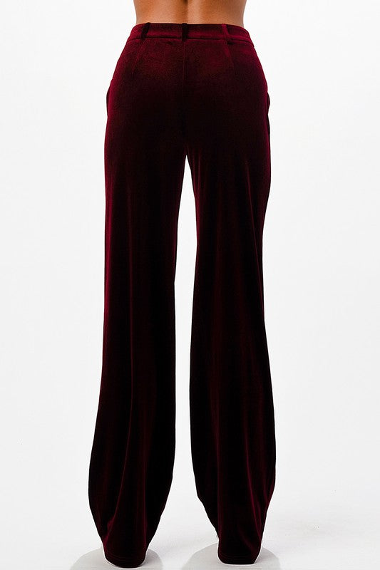 VELVET TROUSER BURGUNDY