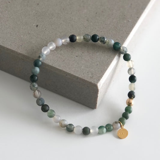 REMI x Shiny bracelet in Moss Agate